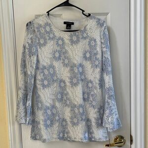 INVESTMENTS White Lace Overlay Top